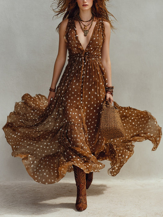 Polka Dot V-Neck Dress