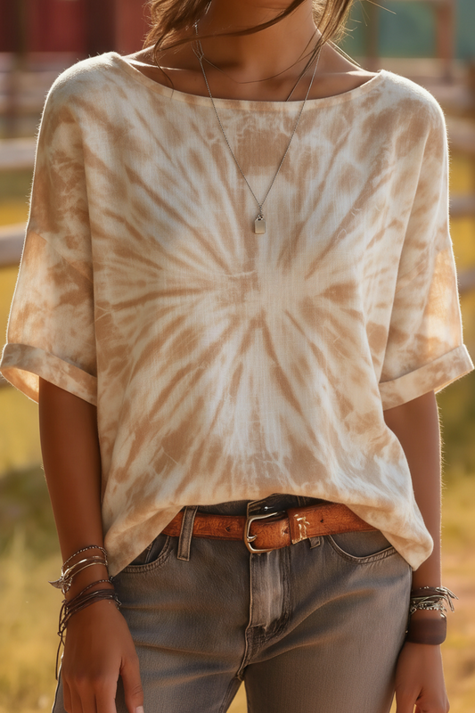 Desert Bleach Tie-Dye Top