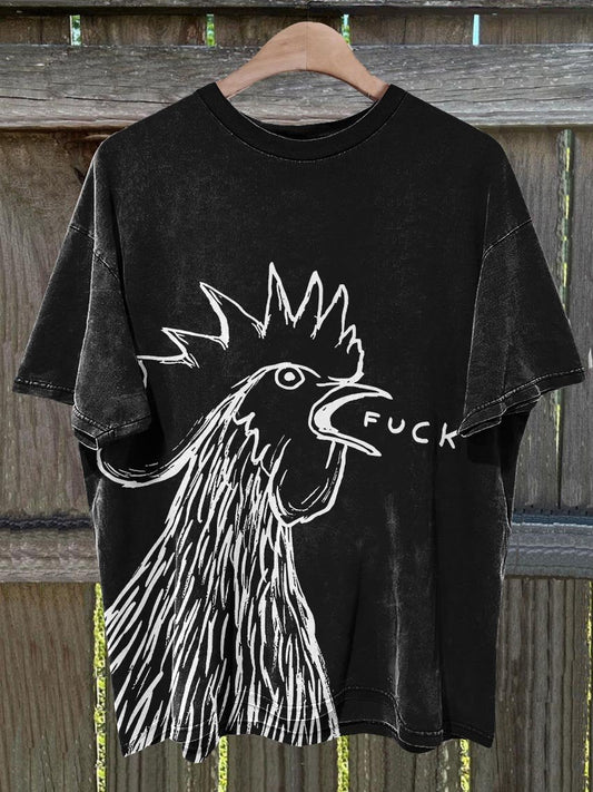 Bad Chicken Print T-shirt