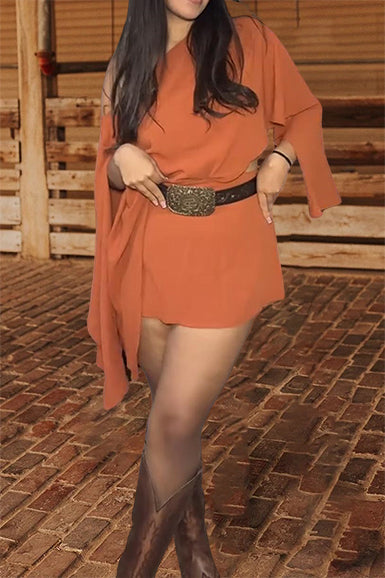 Orange Oversize Flowing Dress