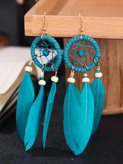 Dream Catcher Feather Handmade Earrings