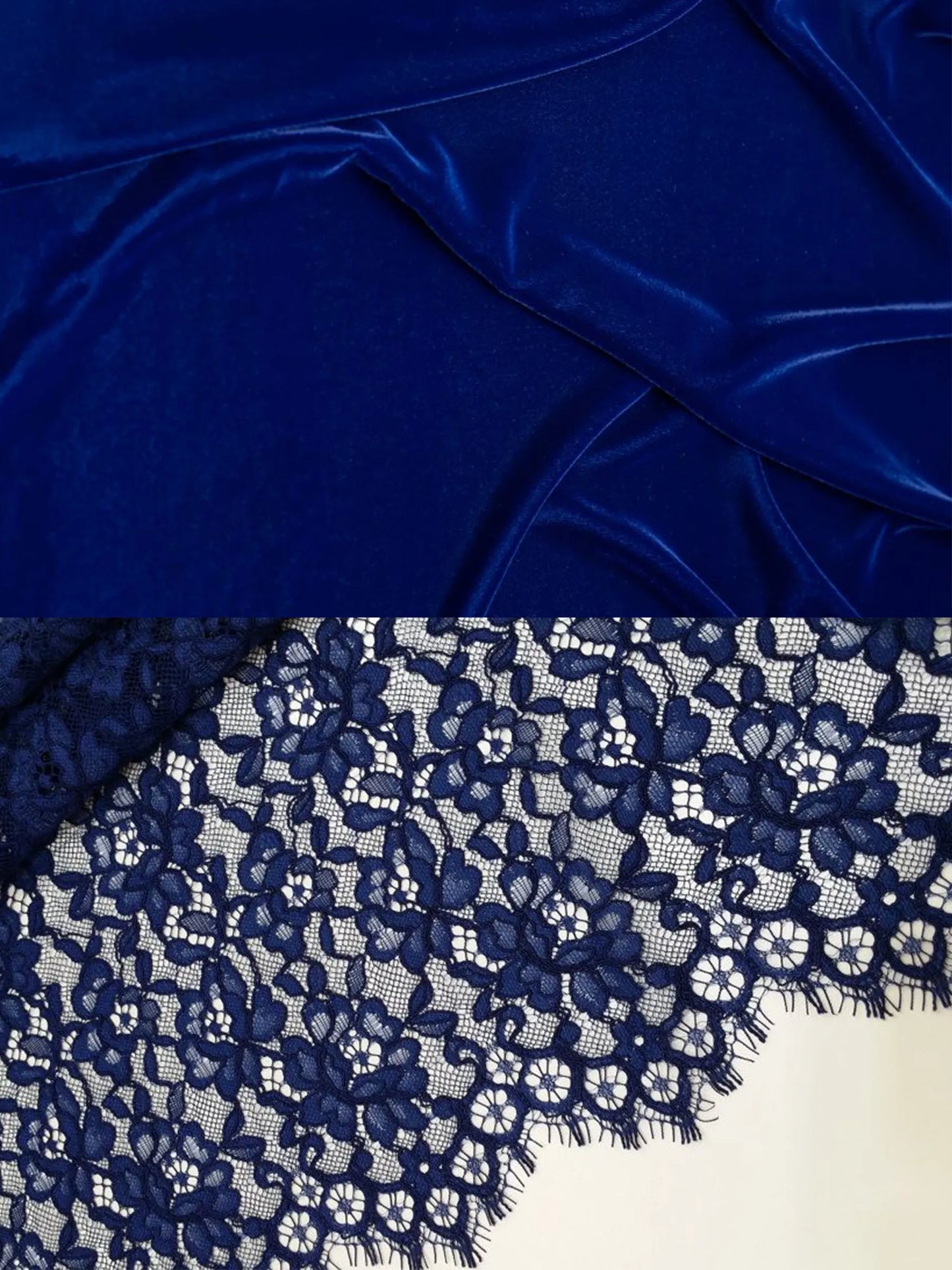 Navy Blue Velvet Lace Mini Dress – Deep V-Neck Ruched Bodycon Dress