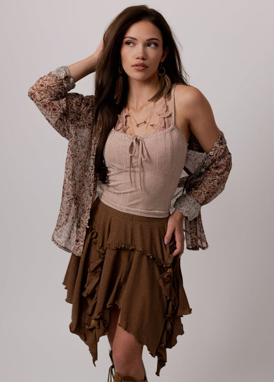 Edna Skirt in Sepia Metallic