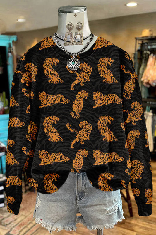 Chic Tiger Print Sweatshirt