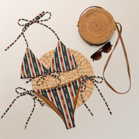 Aztec Art Stripe Print Bikini Set