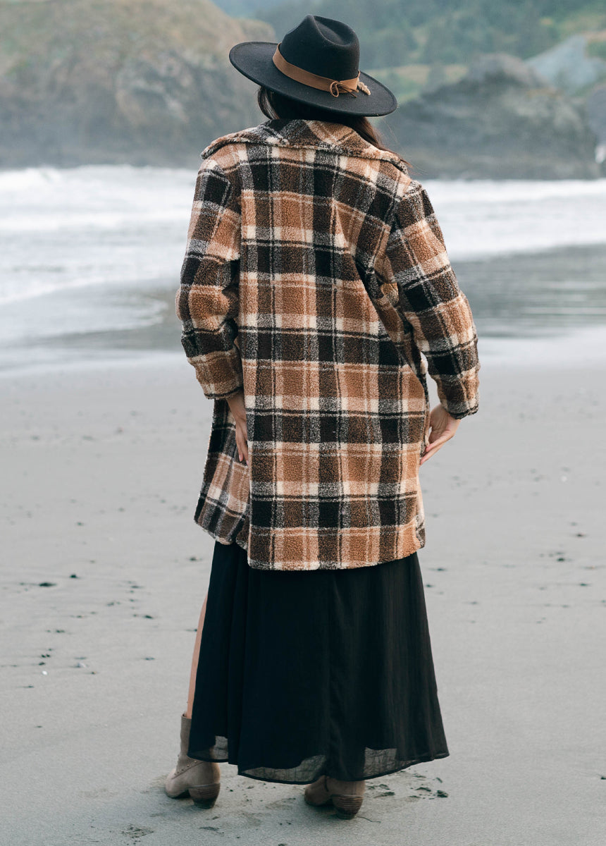 Gertie Coat in Brown Plaid