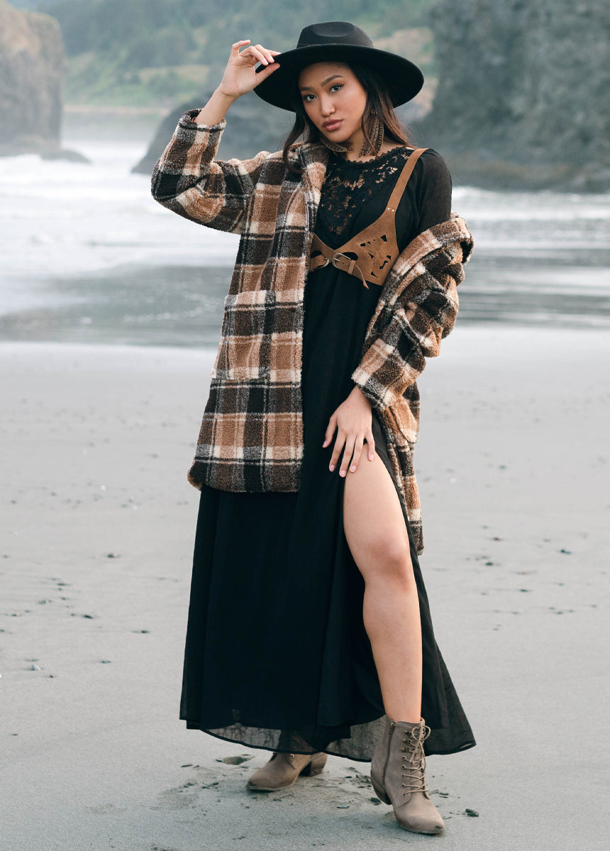 Gertie Coat in Brown Plaid