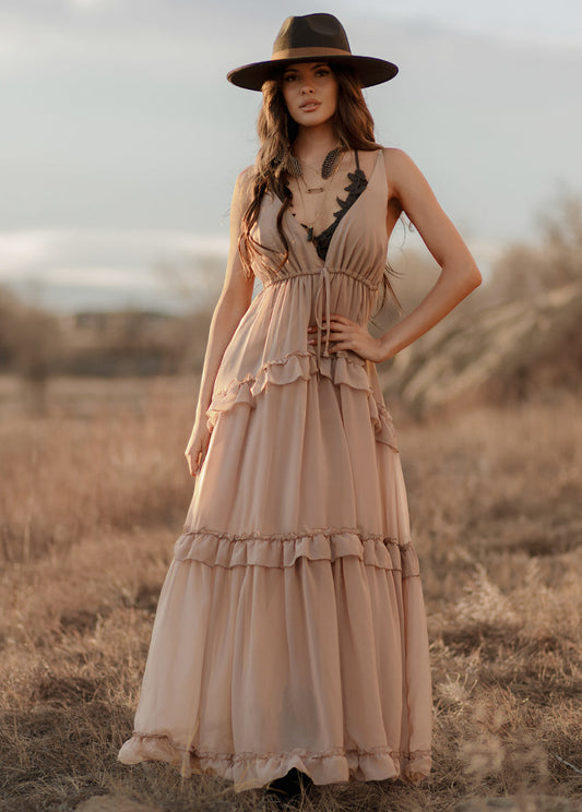 Hadleigh Dress in Warm Taupe