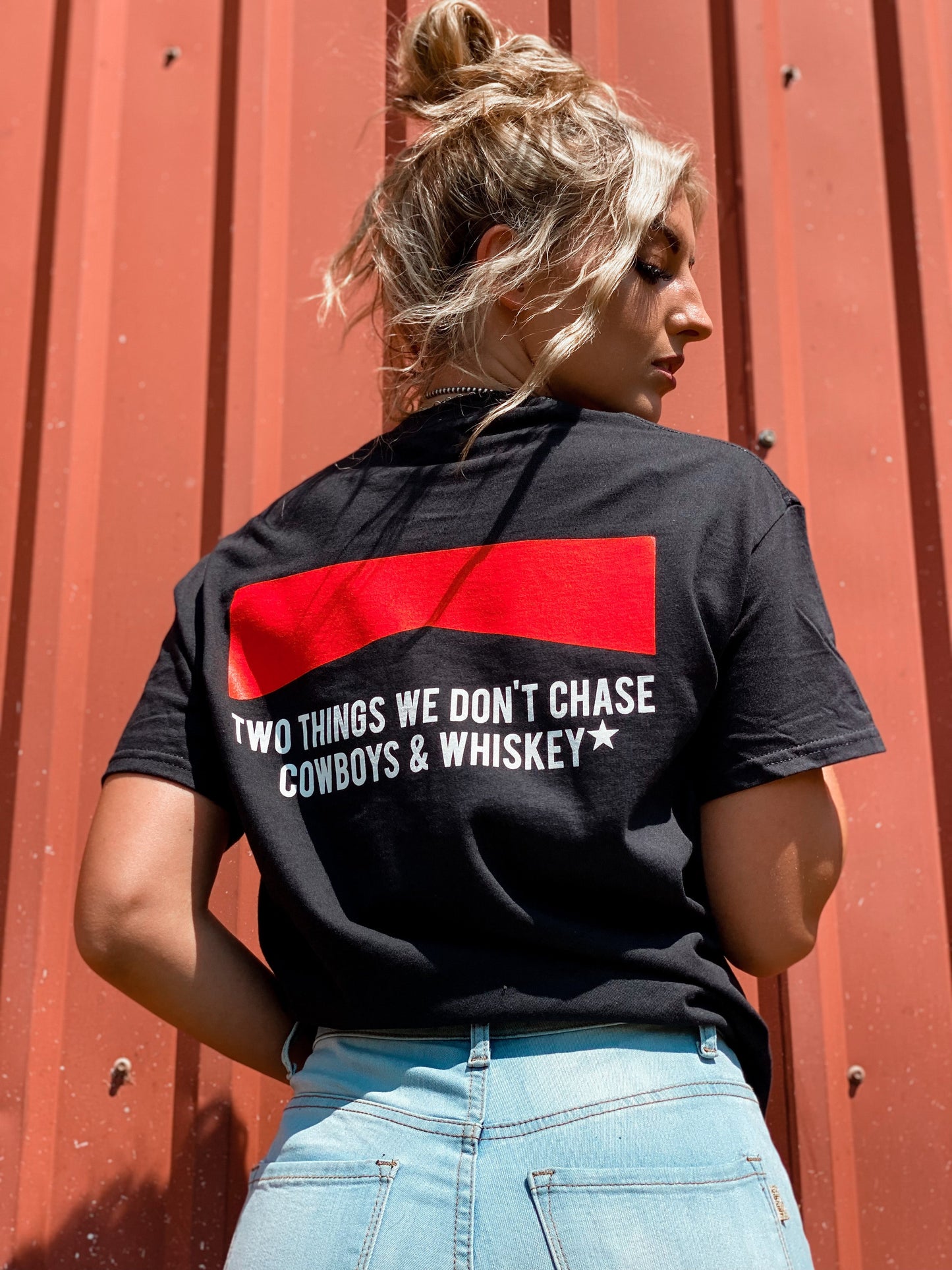 Cowboys & Whiskey Black Tee