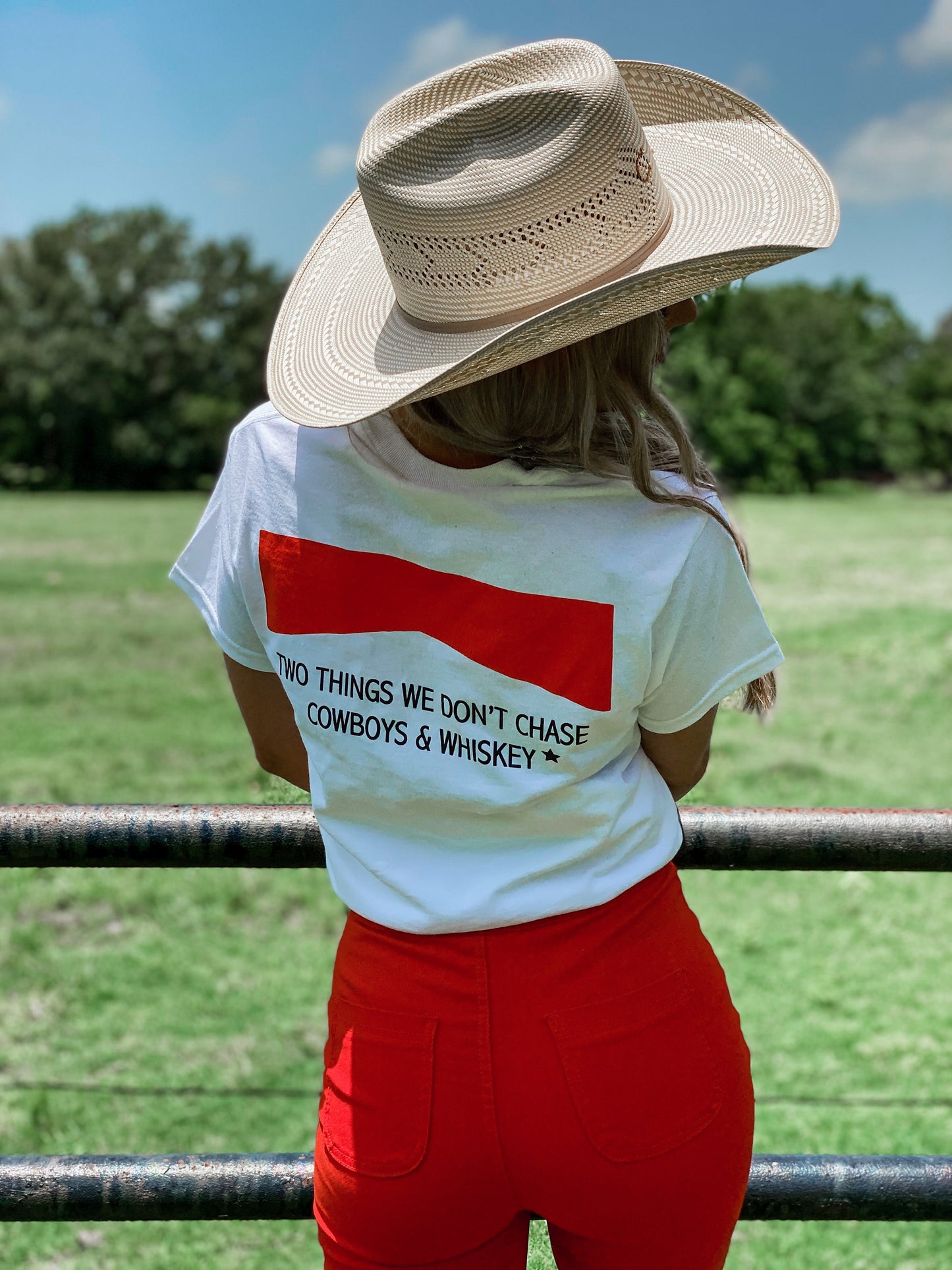 Cowboys & Whiskey White Tee