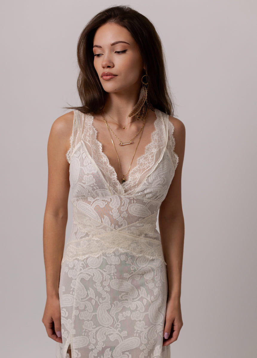 Joia Dress in Ecru