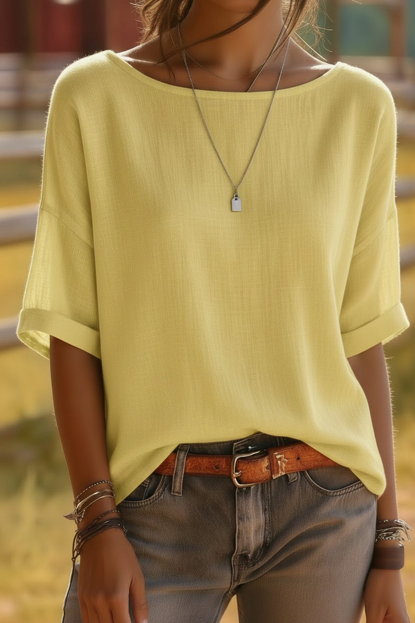 White Medium Sleeve Blouse - Elegant Casual Top
