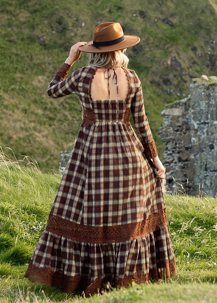 Roisin Dress in Cinnamon Tartan