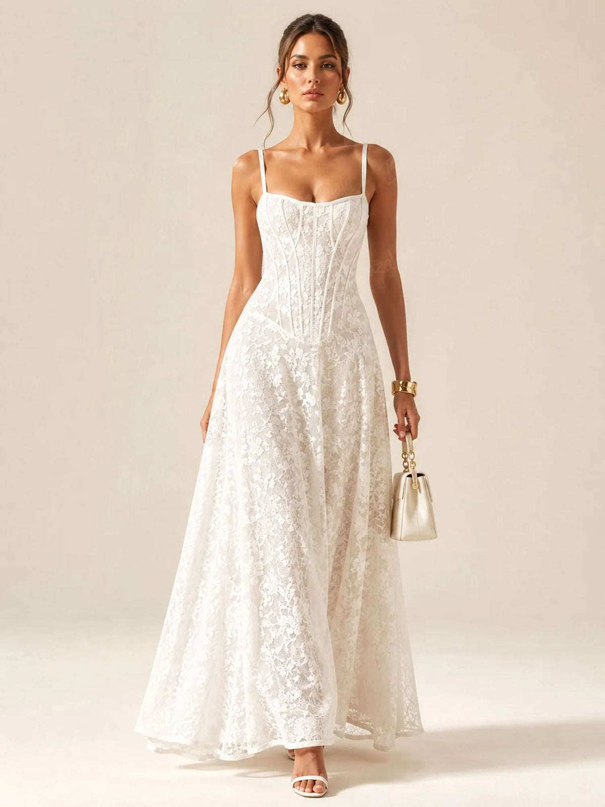 Perfect for a Western Ranch Gala — Deep Purple Lace 2026 Spring/Autumn Women’s Corset Maxi Dress